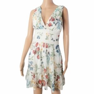Willow & Clay Knee Length Floral VNeck Lace Flow ALine Dress Size Large